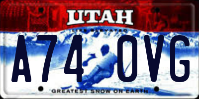 UT license plate A740VG