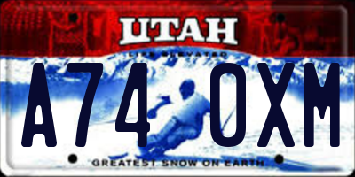 UT license plate A740XM