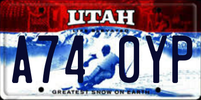 UT license plate A740YP