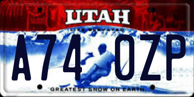 UT license plate A740ZP