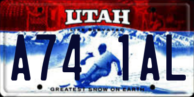 UT license plate A741AL