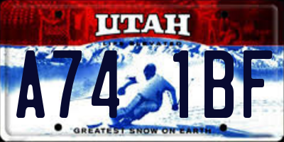 UT license plate A741BF