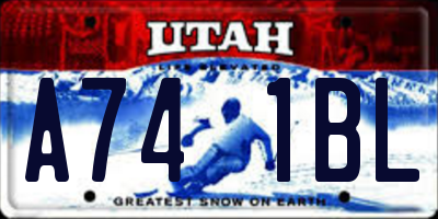 UT license plate A741BL