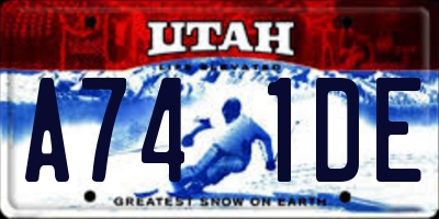 UT license plate A741DE