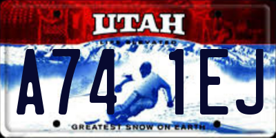 UT license plate A741EJ
