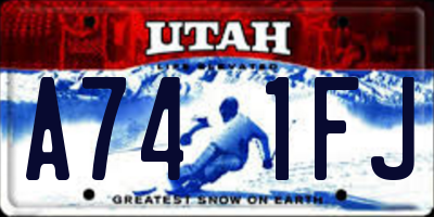 UT license plate A741FJ