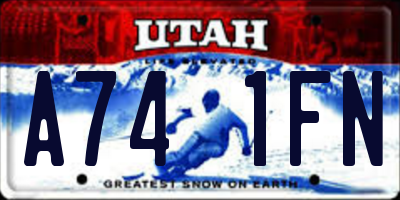 UT license plate A741FN