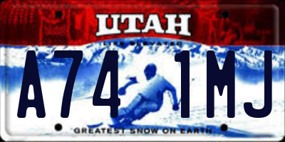 UT license plate A741MJ