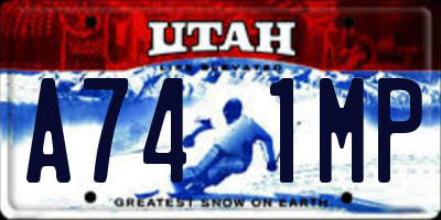 UT license plate A741MP