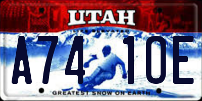 UT license plate A741OE