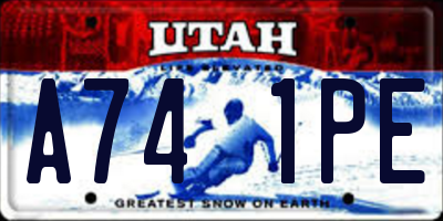 UT license plate A741PE