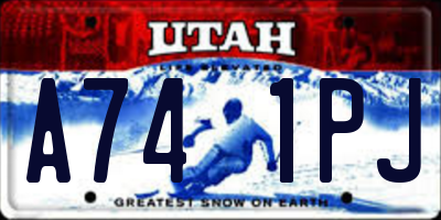 UT license plate A741PJ