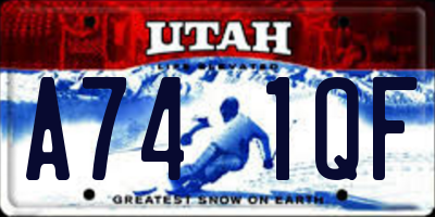 UT license plate A741QF
