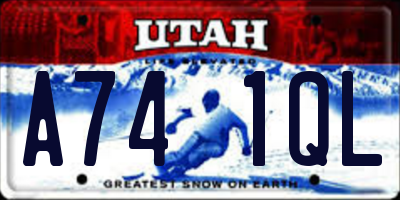 UT license plate A741QL