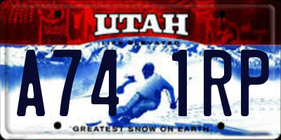 UT license plate A741RP