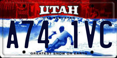 UT license plate A741VC