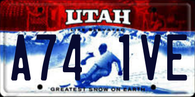 UT license plate A741VE