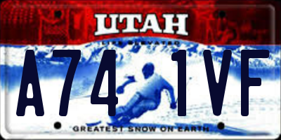 UT license plate A741VF