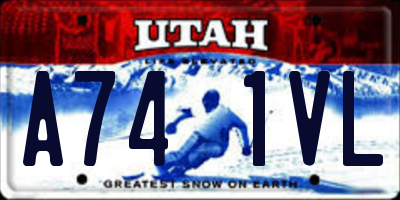 UT license plate A741VL