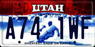 UT license plate A741WF