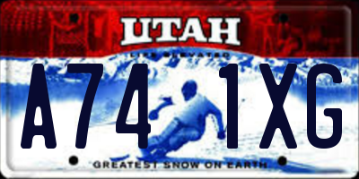 UT license plate A741XG