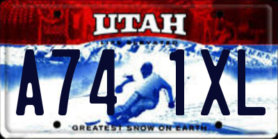 UT license plate A741XL