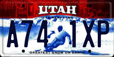 UT license plate A741XP