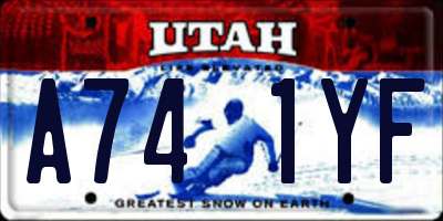 UT license plate A741YF