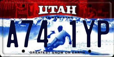 UT license plate A741YP