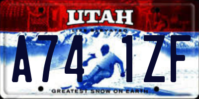 UT license plate A741ZF