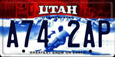 UT license plate A742AP