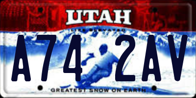 UT license plate A742AV