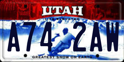 UT license plate A742AW