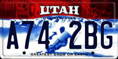 UT license plate A742BG