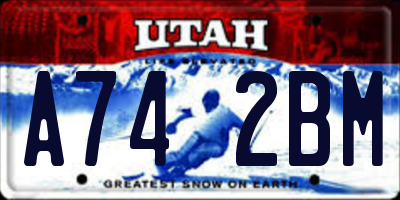 UT license plate A742BM