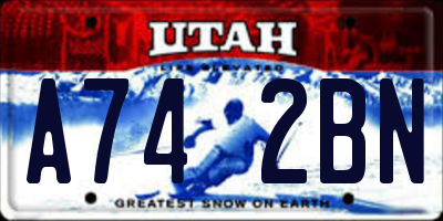 UT license plate A742BN