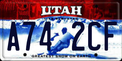 UT license plate A742CF