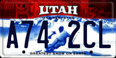 UT license plate A742CL