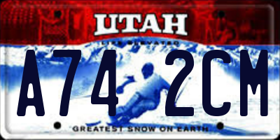 UT license plate A742CM