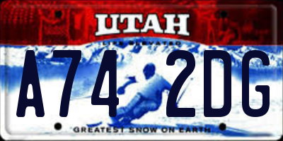 UT license plate A742DG