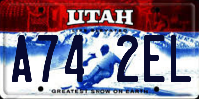UT license plate A742EL