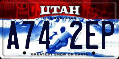 UT license plate A742EP