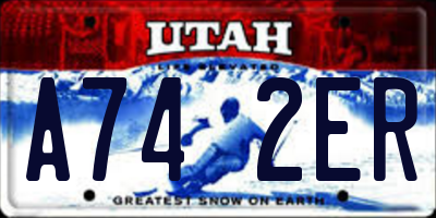 UT license plate A742ER