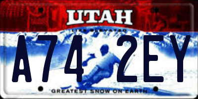 UT license plate A742EY