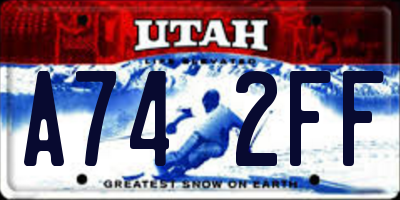 UT license plate A742FF