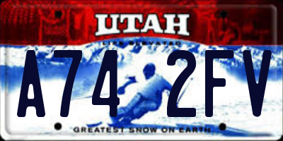 UT license plate A742FV