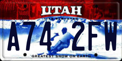 UT license plate A742FW