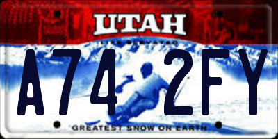 UT license plate A742FY