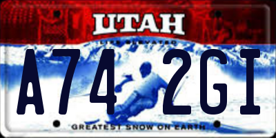 UT license plate A742GI