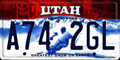 UT license plate A742GL